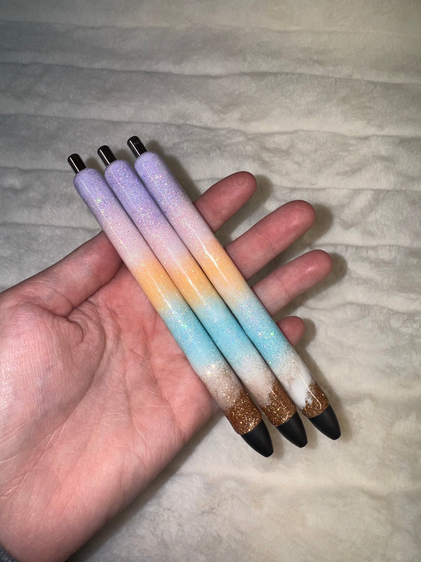 Pastel Sunrise/Sunset Beach Glitter Pen