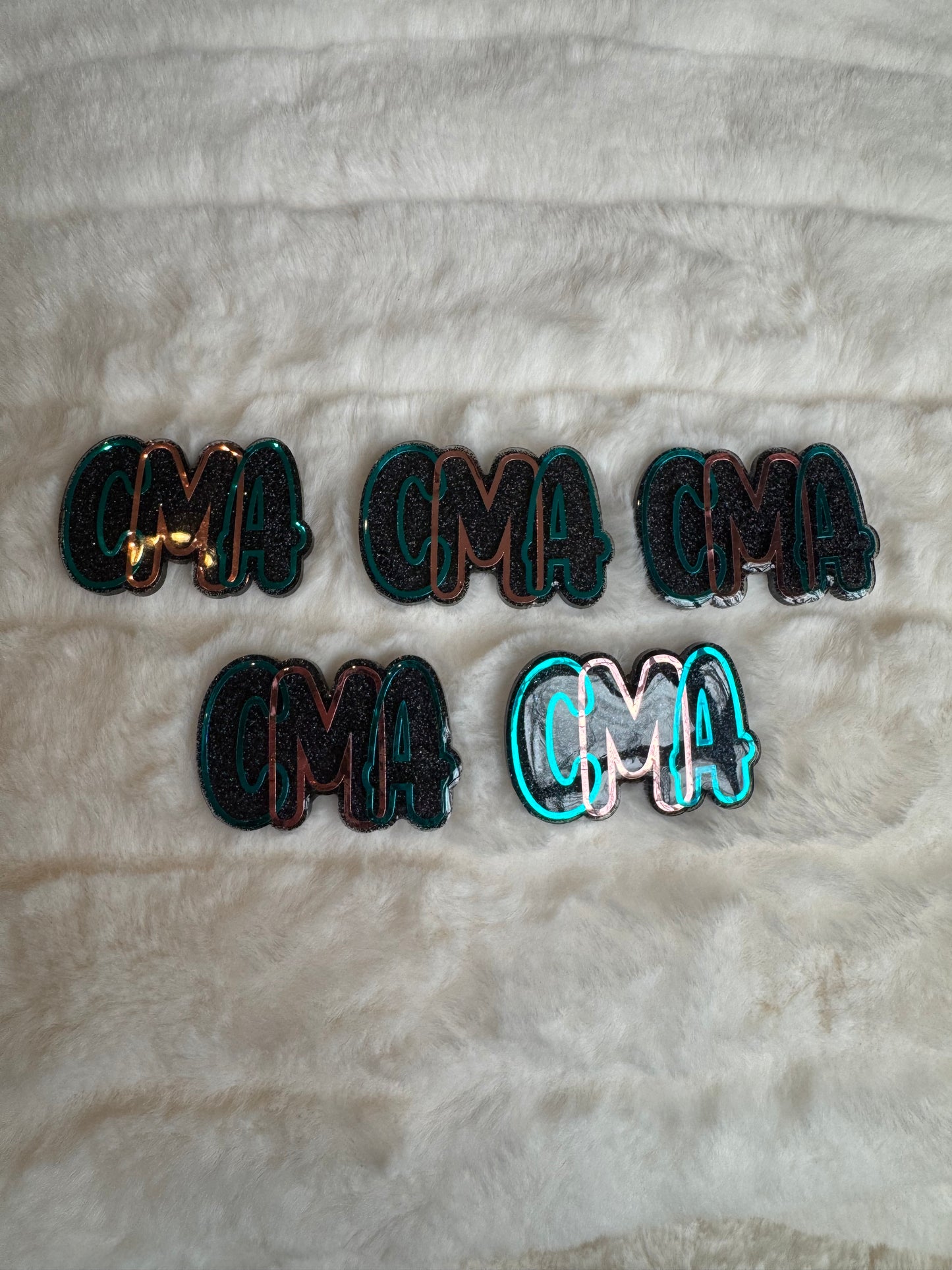 Teal and Rose Gold CMA Interchangeable Badge Reel