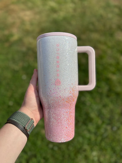 Light Pink and White Ombré HydroJug *MADE TO ORDER*