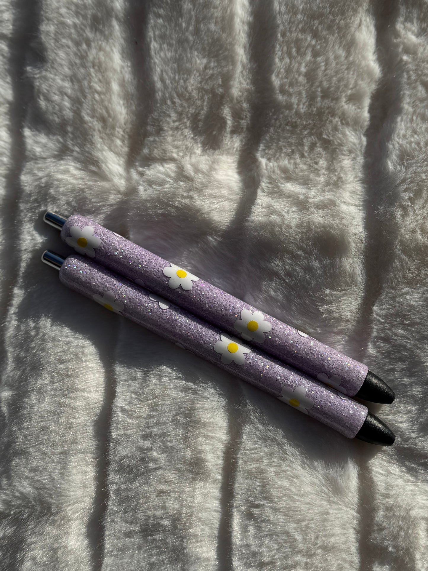 Pastel Daises Glitter 6 Pen Set