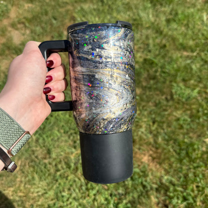 20oz Black with Silver and Gold Hydrodipped HydroJug Coffee Cup