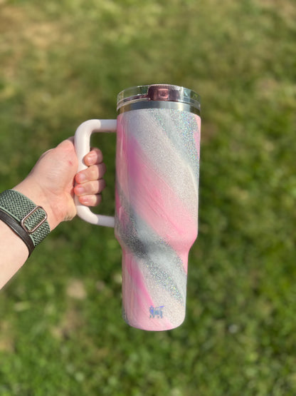 Pink and Silver Milkyway Stanley *MADE TO ORDER*