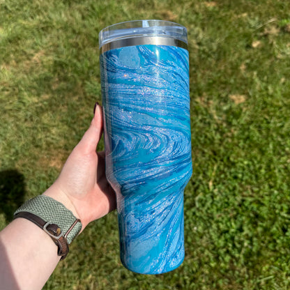 40oz Blue Hydrodipped Stanley ProTour (Ready to Ship)