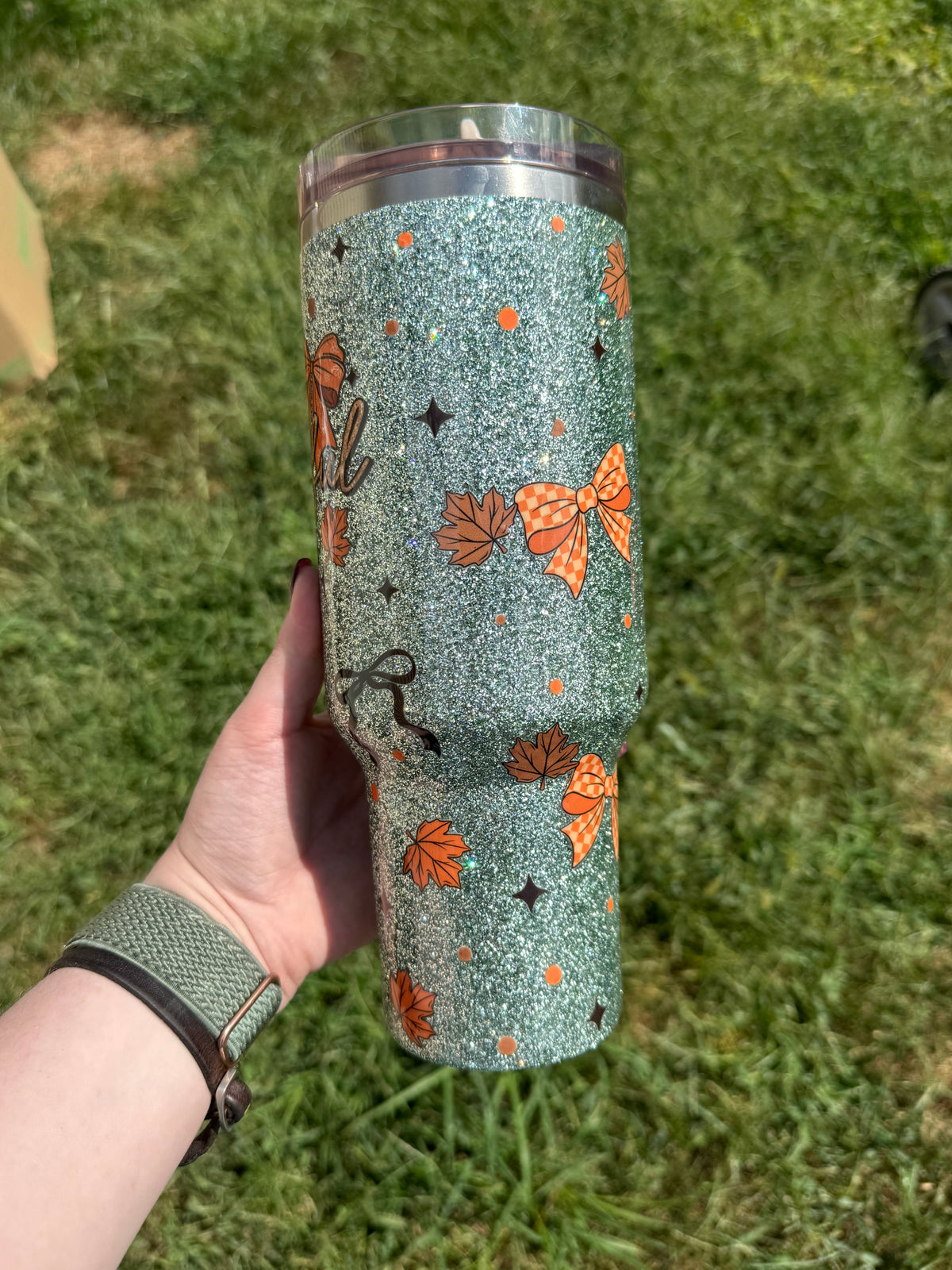 40oz Sage with Thankful Bows Stanley ProTour (Ready to Ship)