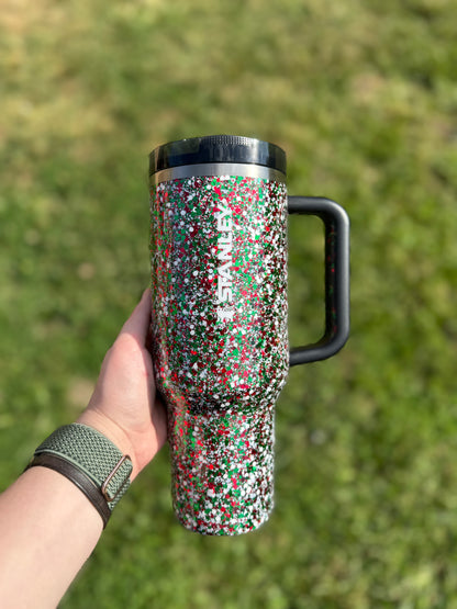 Chunky Red, White, and Green Mixed Stanley *MADE TO ORDER*