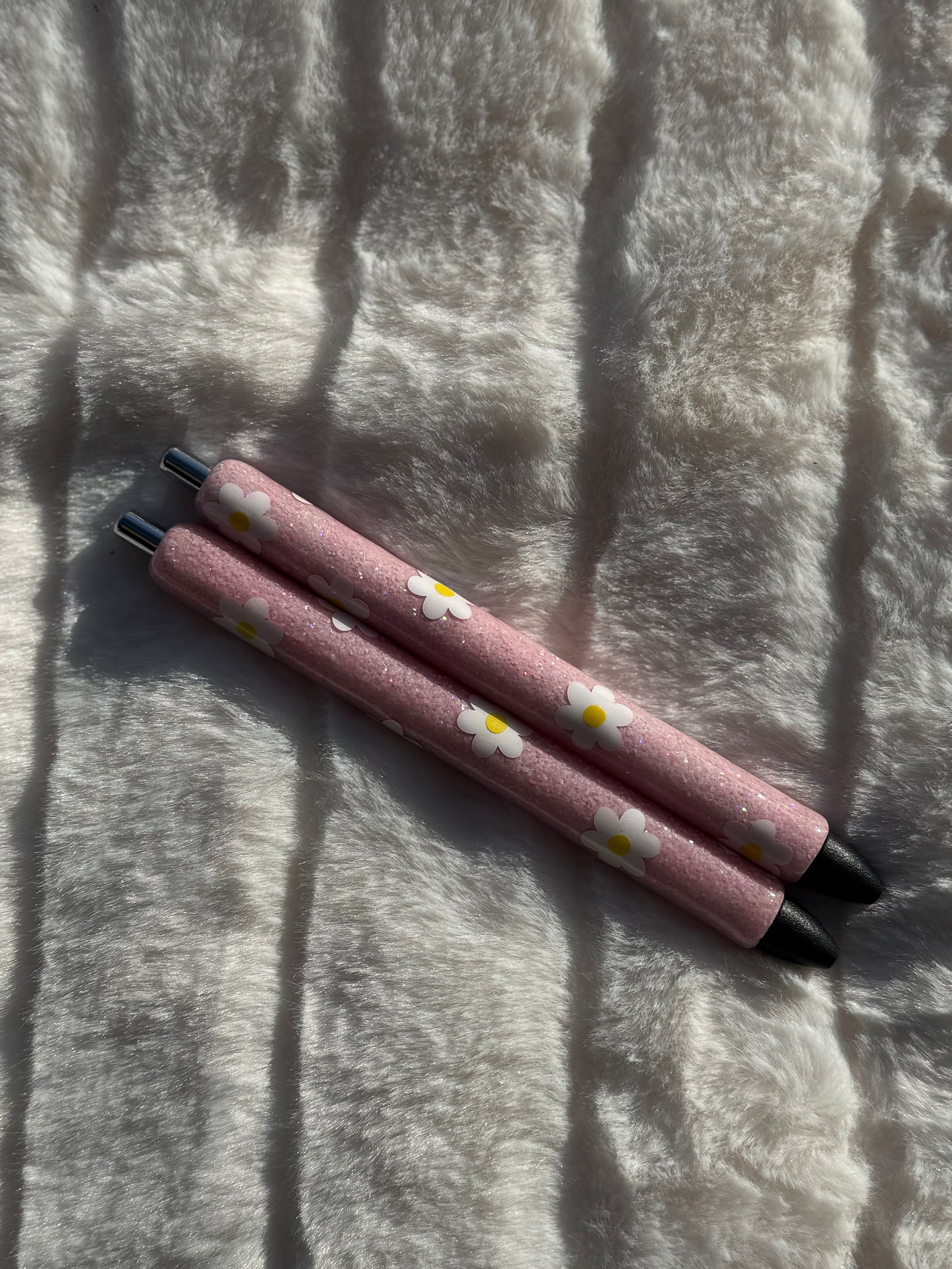 Pastel Daises Glitter 6 Pen Set