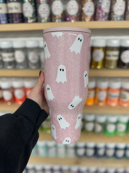 Pink Ghostie Glitter HydroJug *MADE TO ORDER*