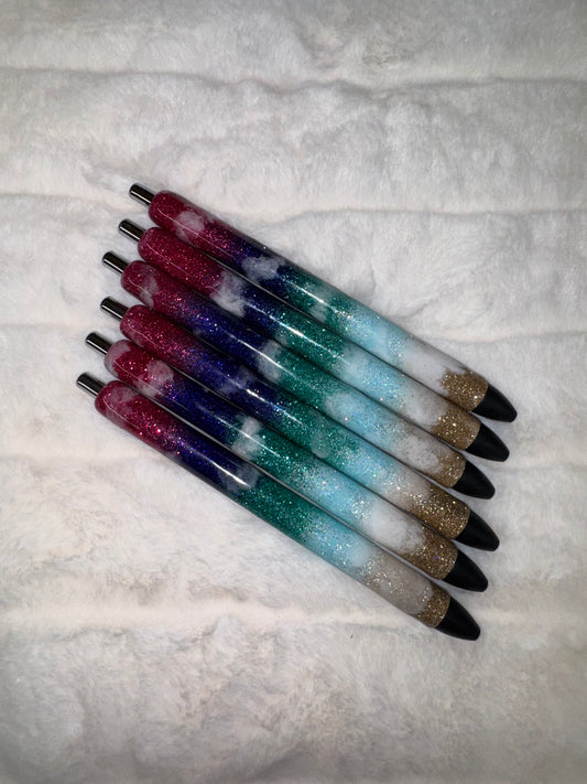 Jewel Tone Beach Glitter Pen