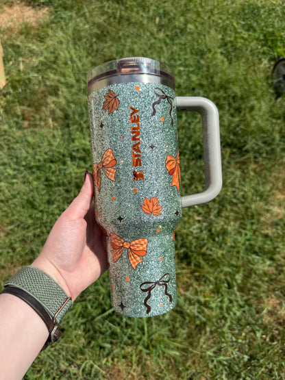 40oz Sage with Thankful Bows Stanley ProTour (Ready to Ship)