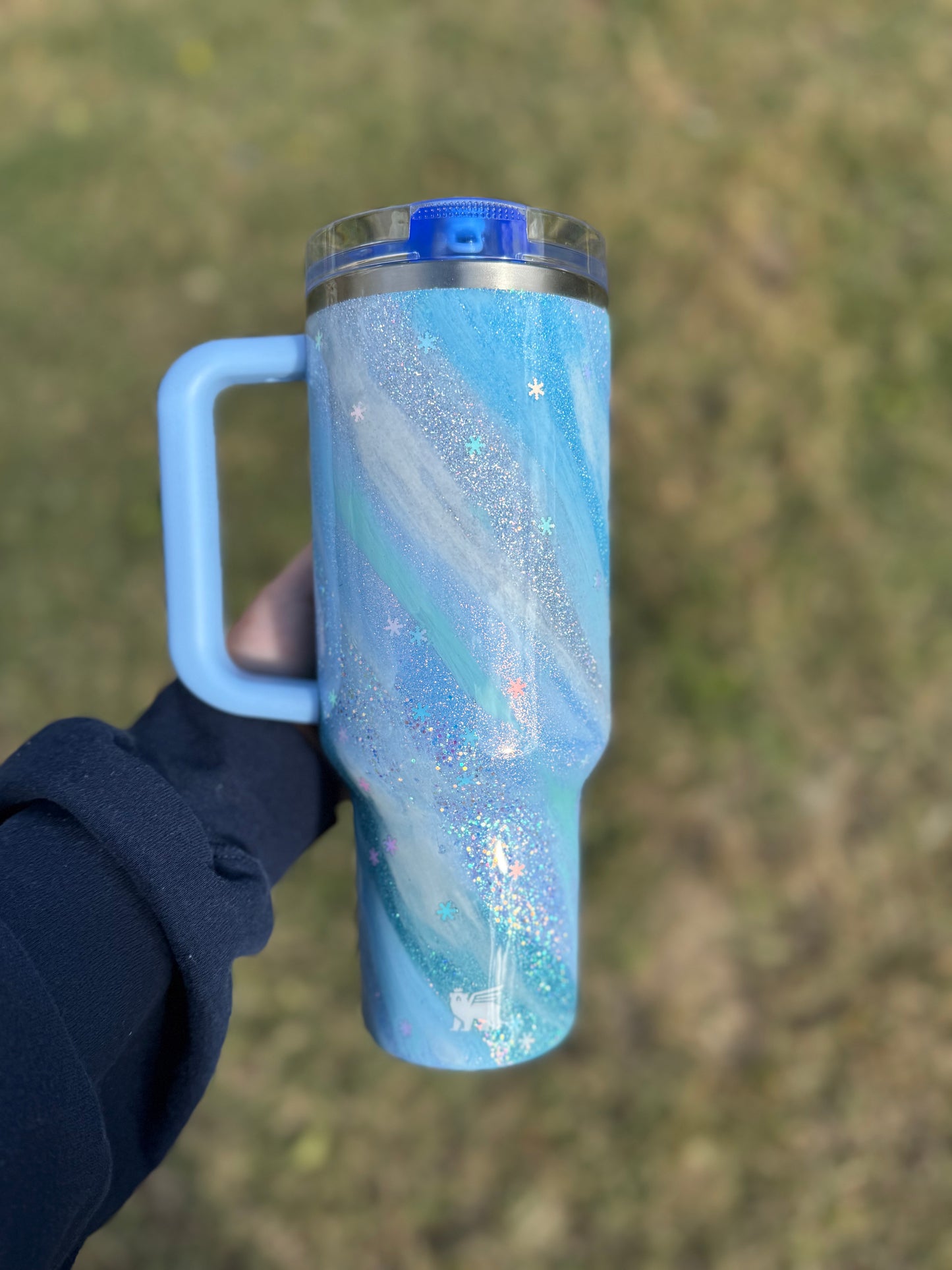 Light Blue with Snowflakes Marble Stanley *MADE TO ORDER*