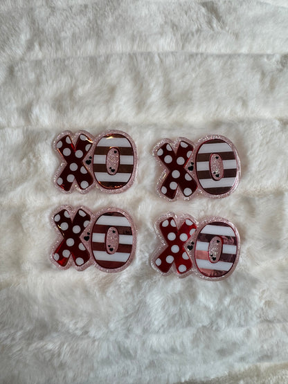 Pink and Red XO Interchangeable Badge Reel