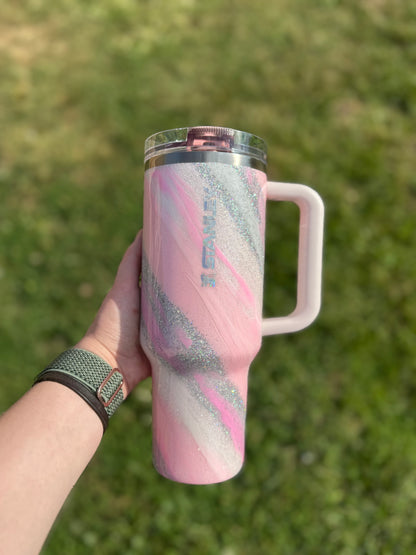 Pink and Silver Milkyway Stanley *MADE TO ORDER*