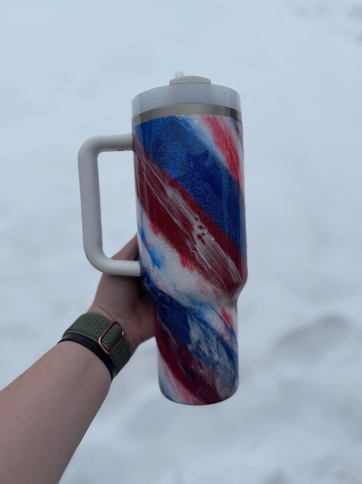 Red, White, and Blue Milkyway Stanley *MADE TO ORDER*