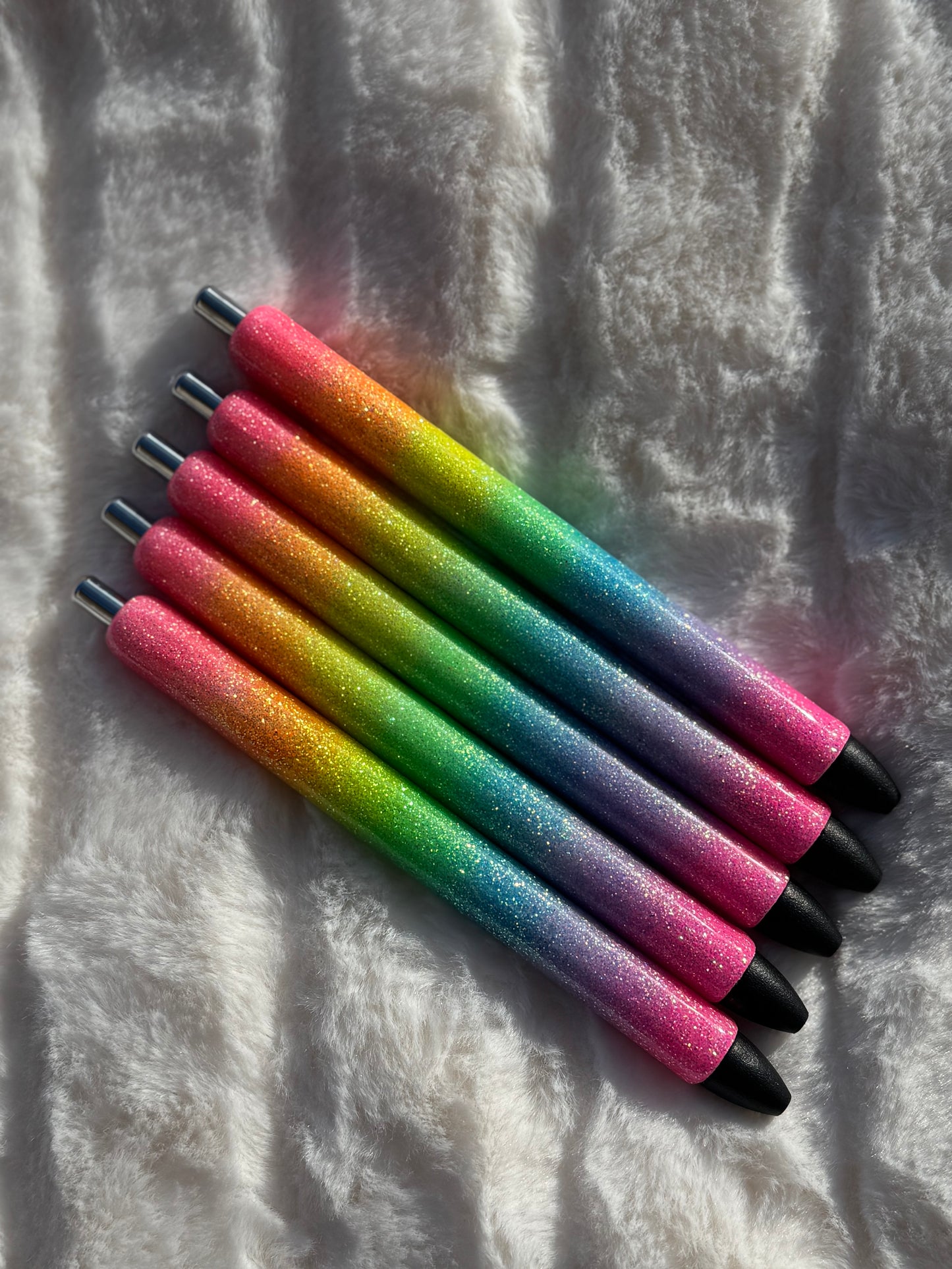 Neon Rainbow Ombré Custom Glitter Pen