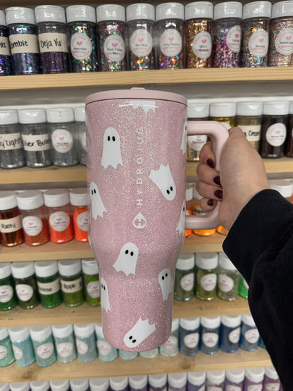Pink Ghostie Glitter HydroJug *MADE TO ORDER*