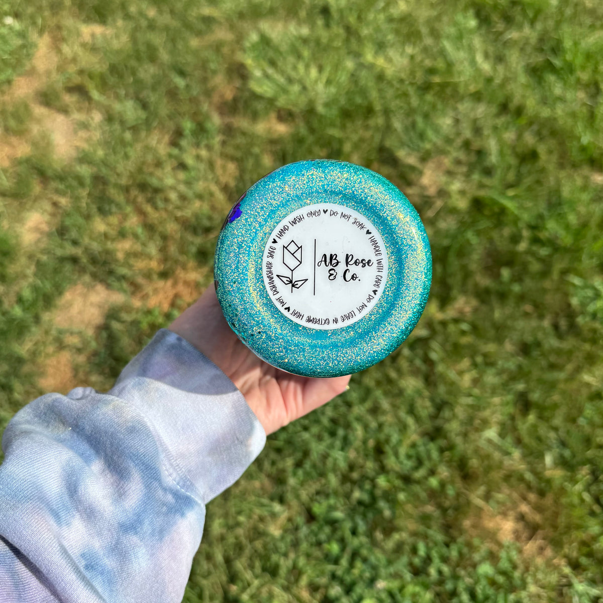 32oz Teal with Metallic Purple Swirl Owala (Ready to Ship)