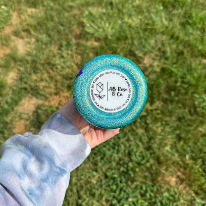 32oz Teal with Metallic Purple Swirl Owala (Ready to Ship)