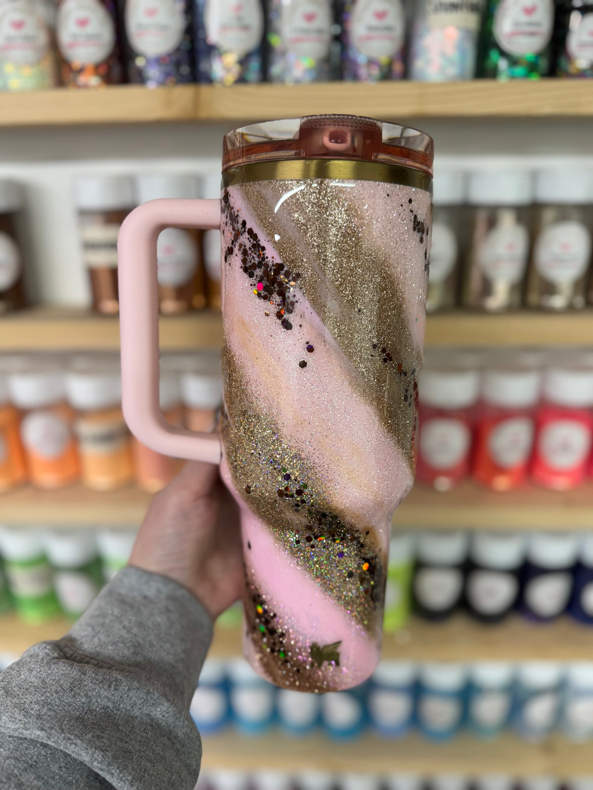 Pink, Gold, and Brown Marble