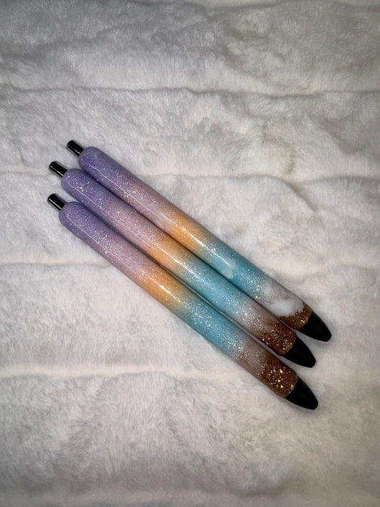 Pastel Sunrise/Sunset Beach Glitter Pen