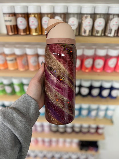 Burgundy, Gold, and Brown Marble