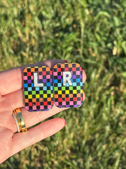 Black Rainbow Checker X-Ray Markers *MADE TO ORDER*