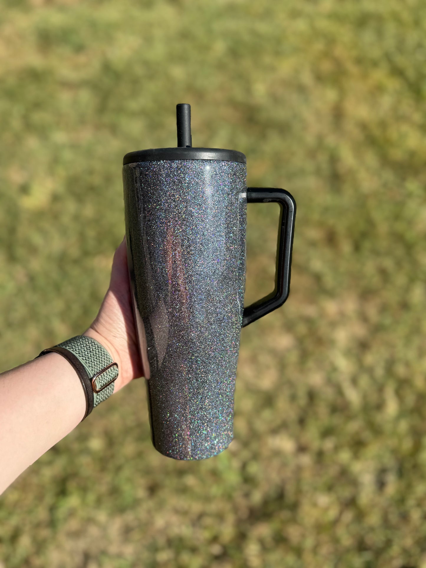 Holographic Grey Glitter Brumate *MADE TO ORDER*