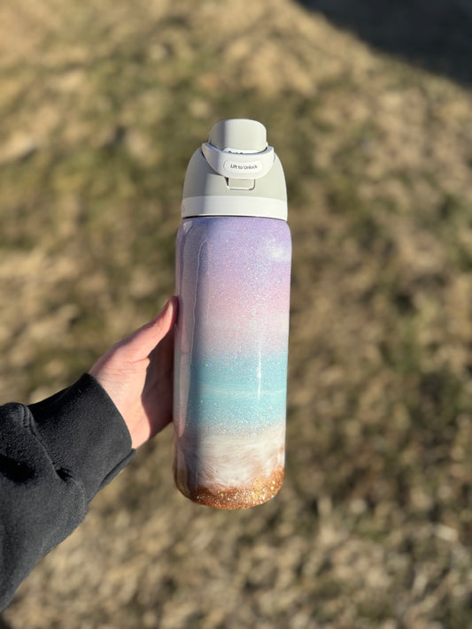 Pastel Beach Glitter Owala *MADE TO ORDER*