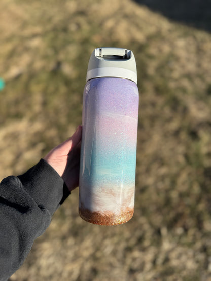 Pastel Beach Glitter Owala *MADE TO ORDER*