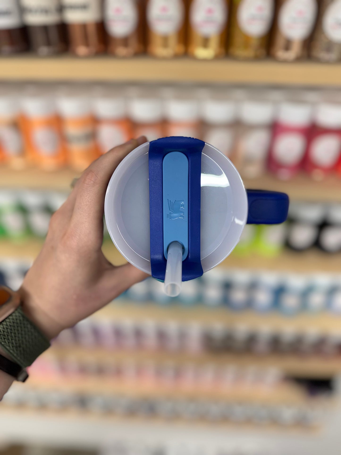 20oz Blue and Silver Hydrodipped Stanley (Ready to Ship)