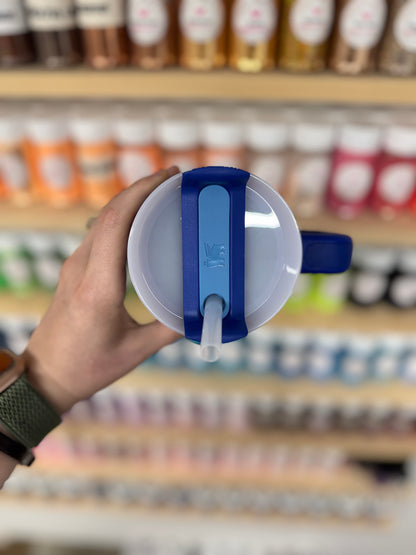 20oz Blue and Silver Hydrodipped Stanley (Ready to Ship)