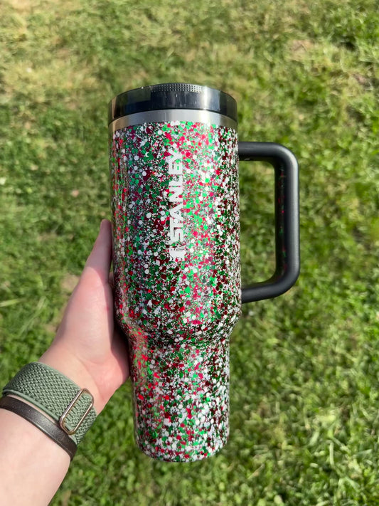 Chunky Red, White, and Green Mixed Stanley *MADE TO ORDER*