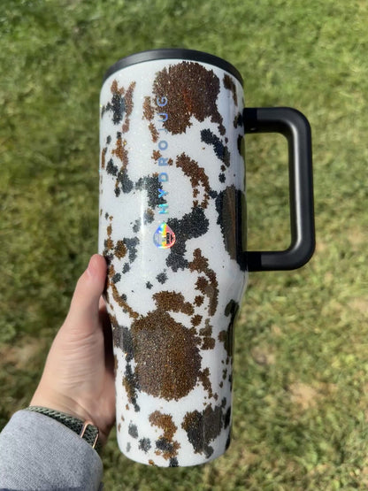 Black and Brown Cowprint HydroJug *MADE TO ORDER*