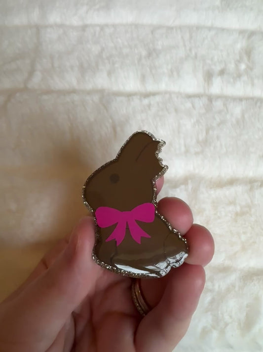 Chocolate Bunny Interchangeable Badge Reel