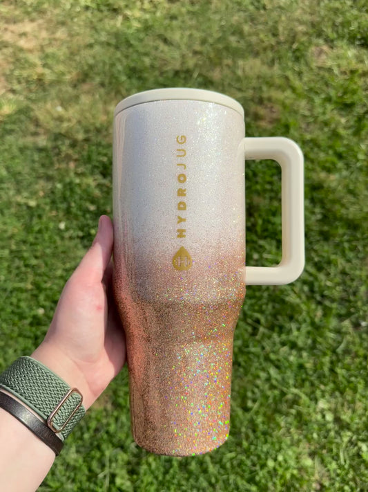 Cream and Gold Ombré HydroJug *MADE TO ORDER*