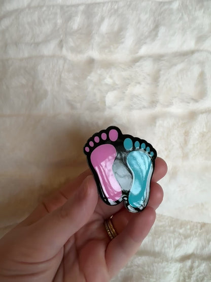 Pink and Blue Baby Feet Interchangeable Badge Reel