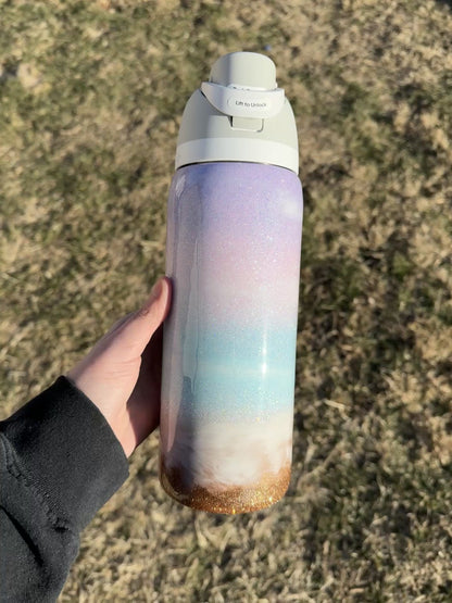 Pastel Beach Glitter Owala *MADE TO ORDER*