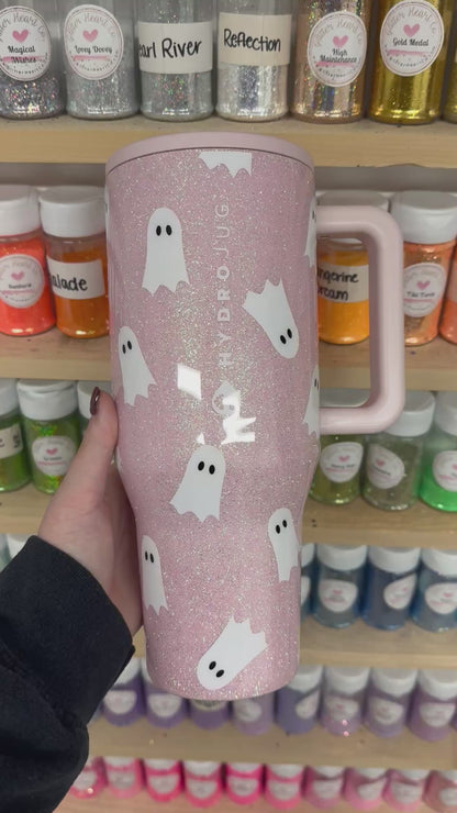 Pink Ghostie Glitter HydroJug *MADE TO ORDER*