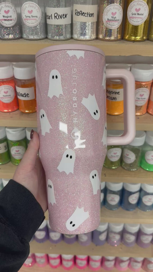 Pink Ghostie Glitter HydroJug *MADE TO ORDER*
