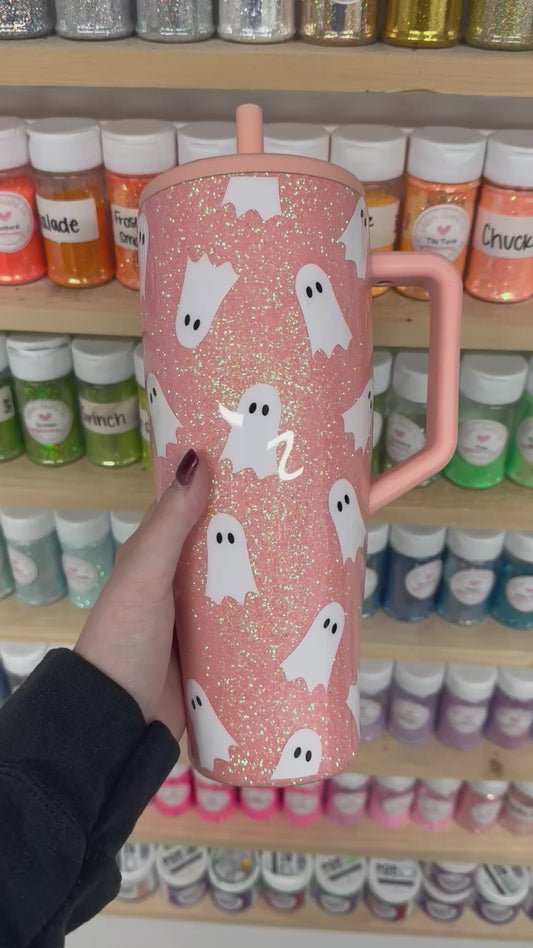 Peach Ghostie Glitter BrüMate *MADE TO ORDER*