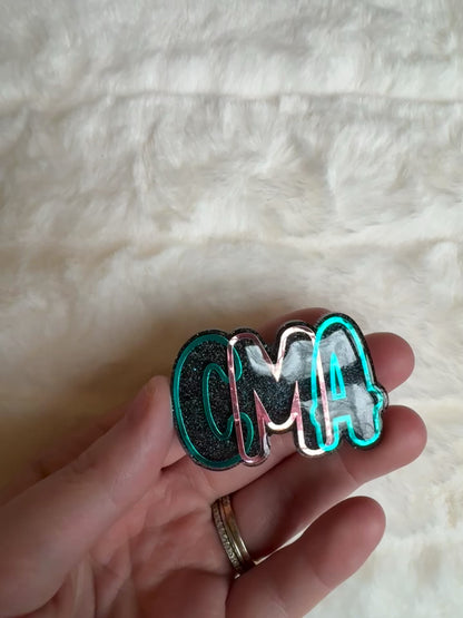 Teal and Rose Gold CMA Interchangeable Badge Reel