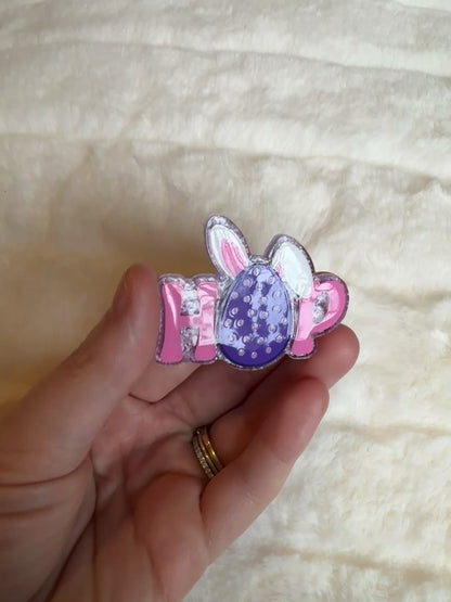 Bunny Ears Hop Interchangeable Badge Reel