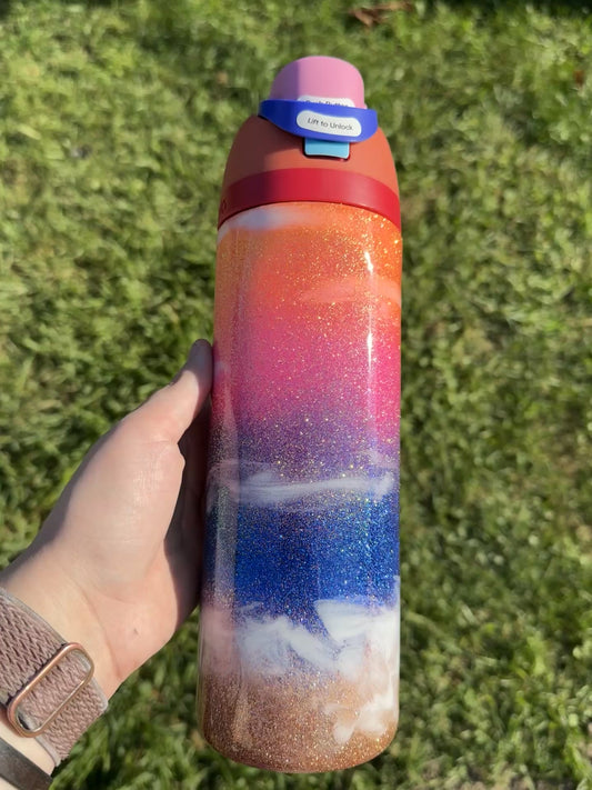 Sunrise/Sunset Beach Glitter Owala *MADE TO ORDER*
